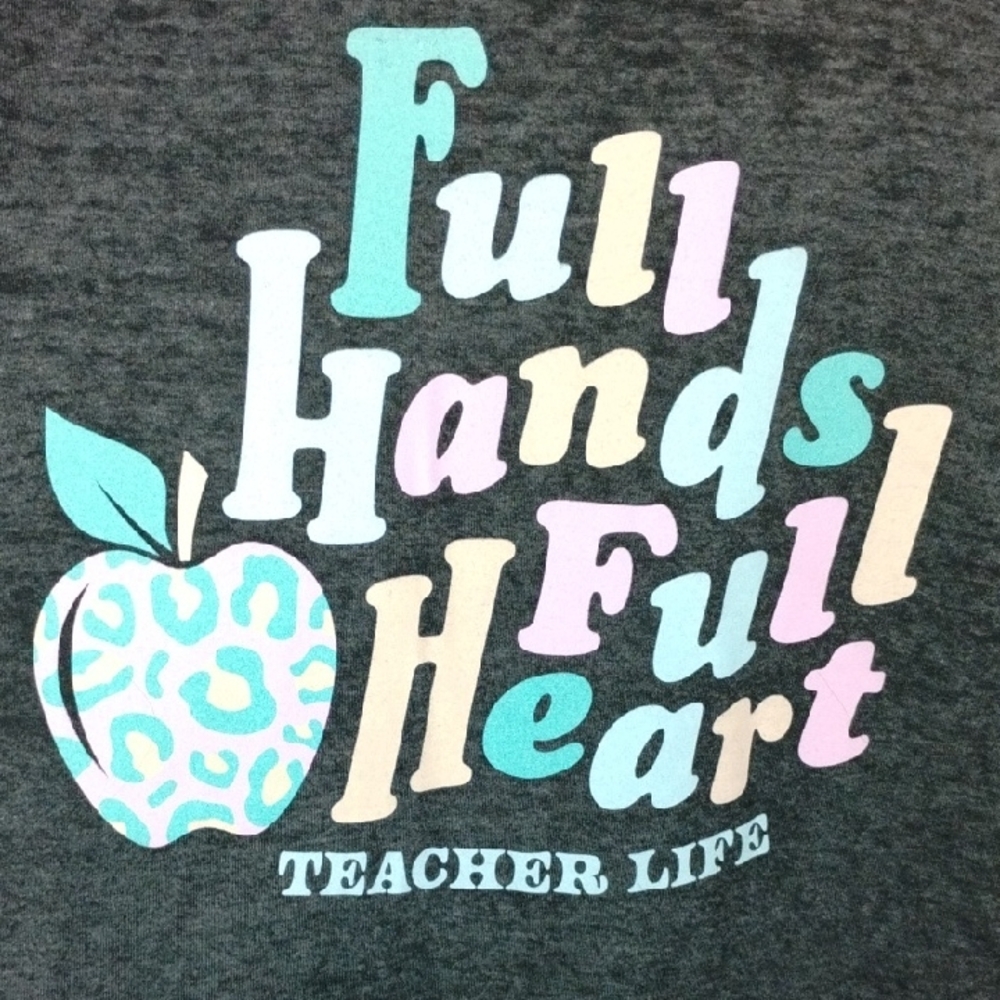 Graphic Tee with 'Full Hands Full Heart' Design